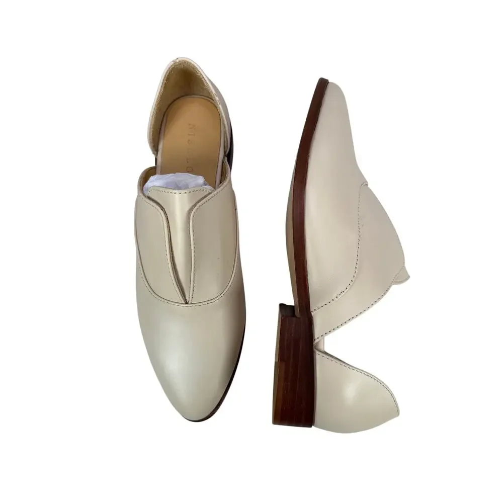 Nisolo‎ Emma D'Orsay Oxford Casual Womens 8 Bone Leather Slip On Cut Out